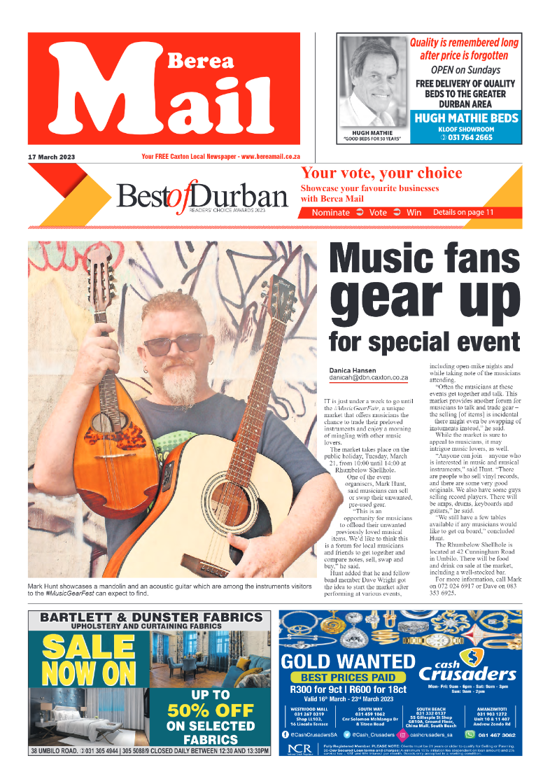 Berea Mail 17 March 2023 page 1