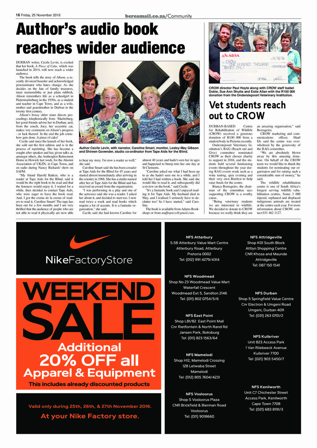 Berea Mail 25 November 2016 page 16