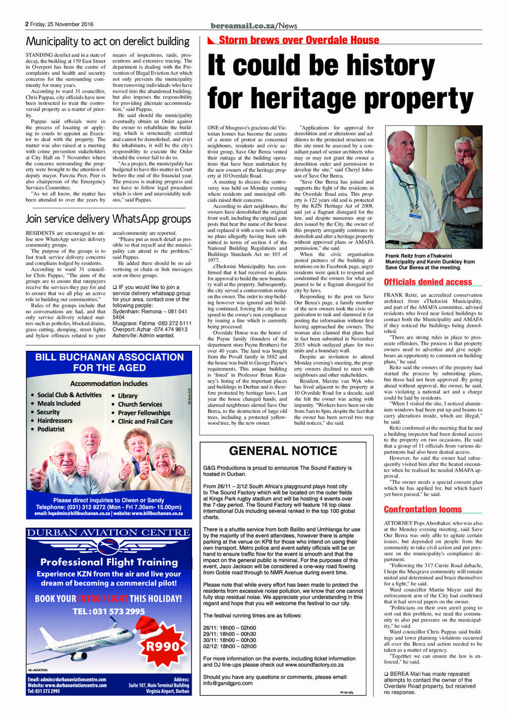 Berea Mail 25 November 2016 page 2
