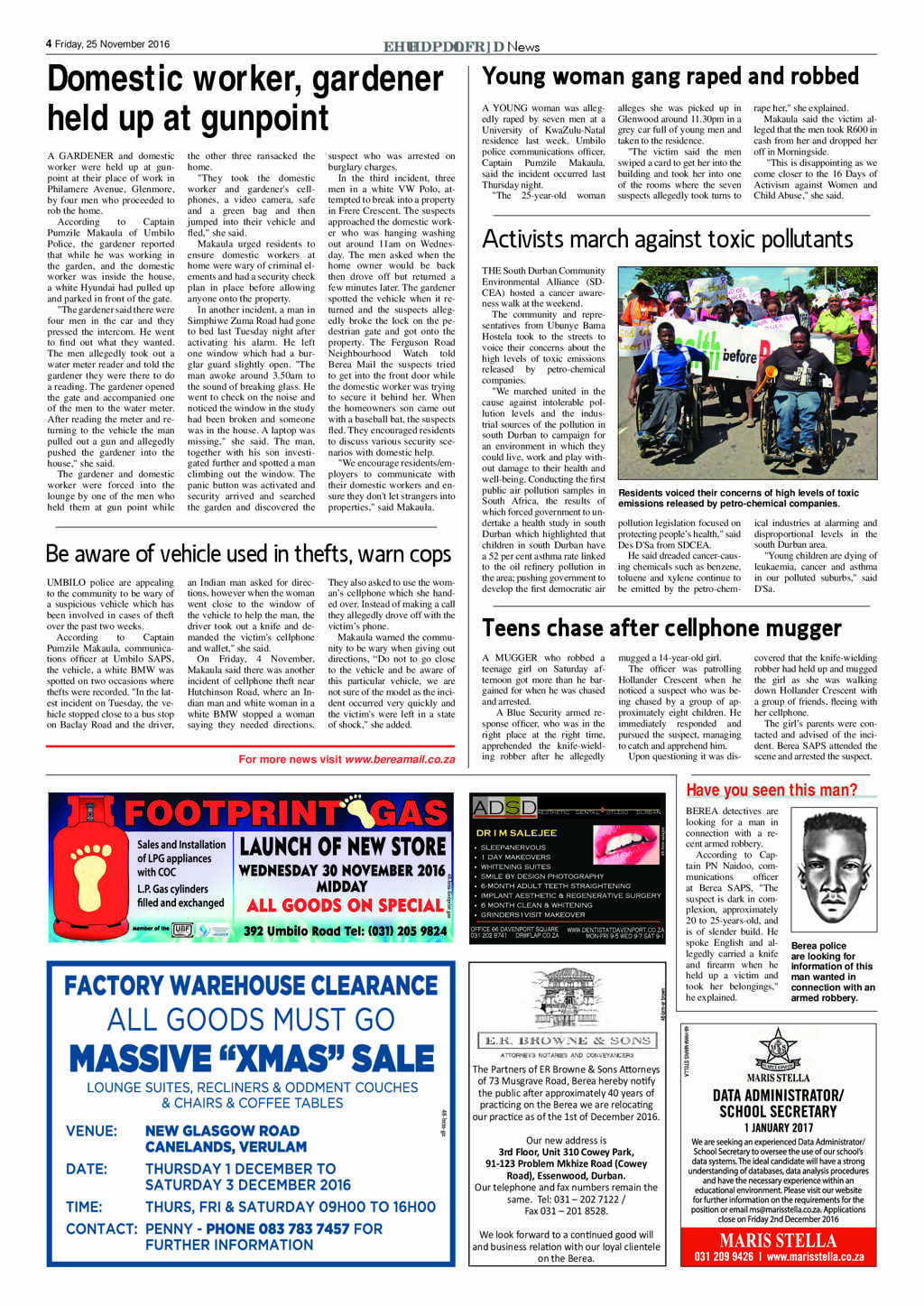 Berea Mail 25 November 2016 page 4