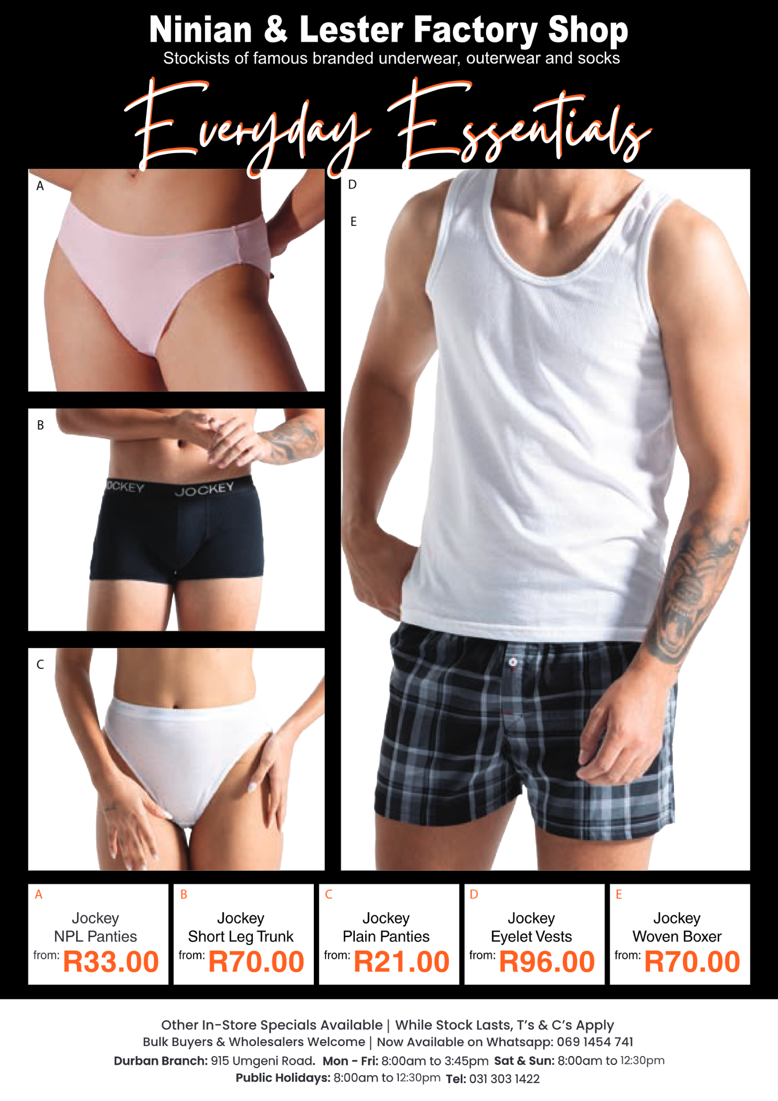 Ninian and Lester Durban Factory Shop page 2