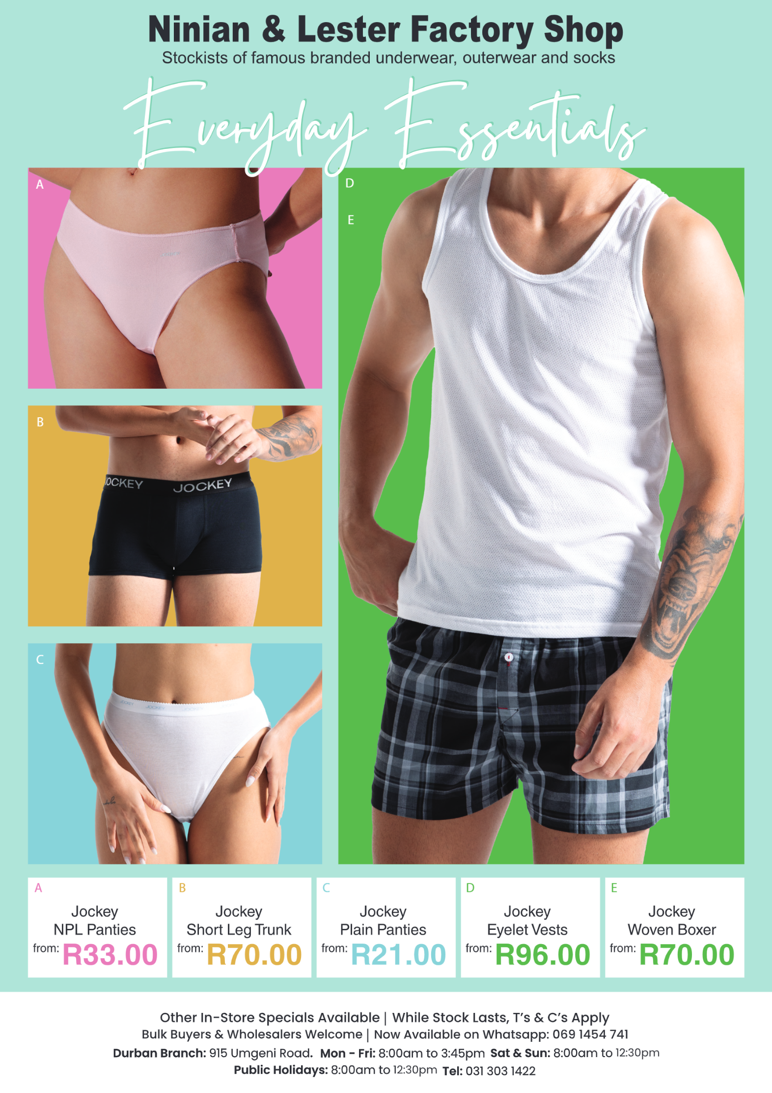 Ninian and Lester Factory Shop Spring Sale page 2