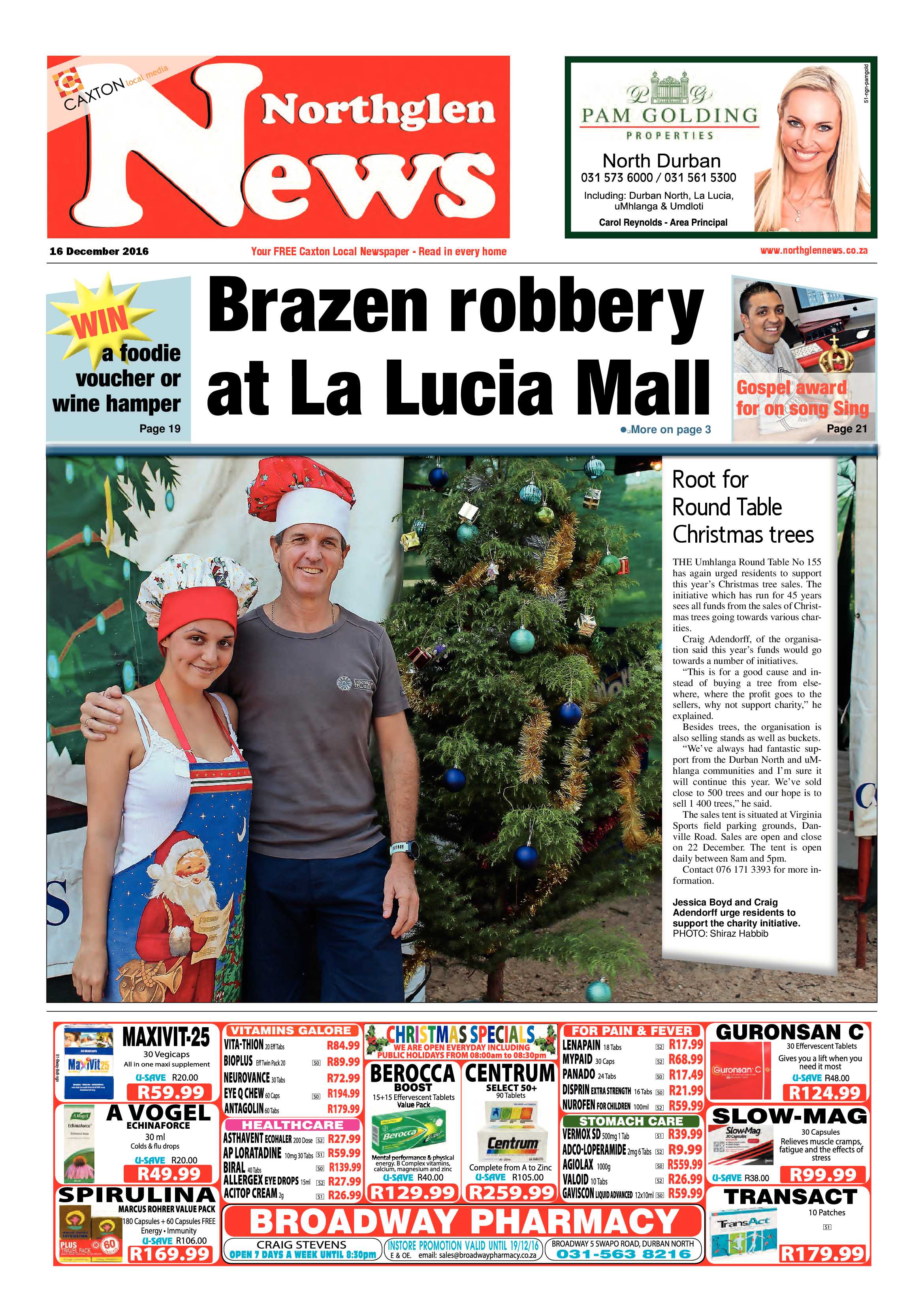 Northglen News 16 December 2016 page 1