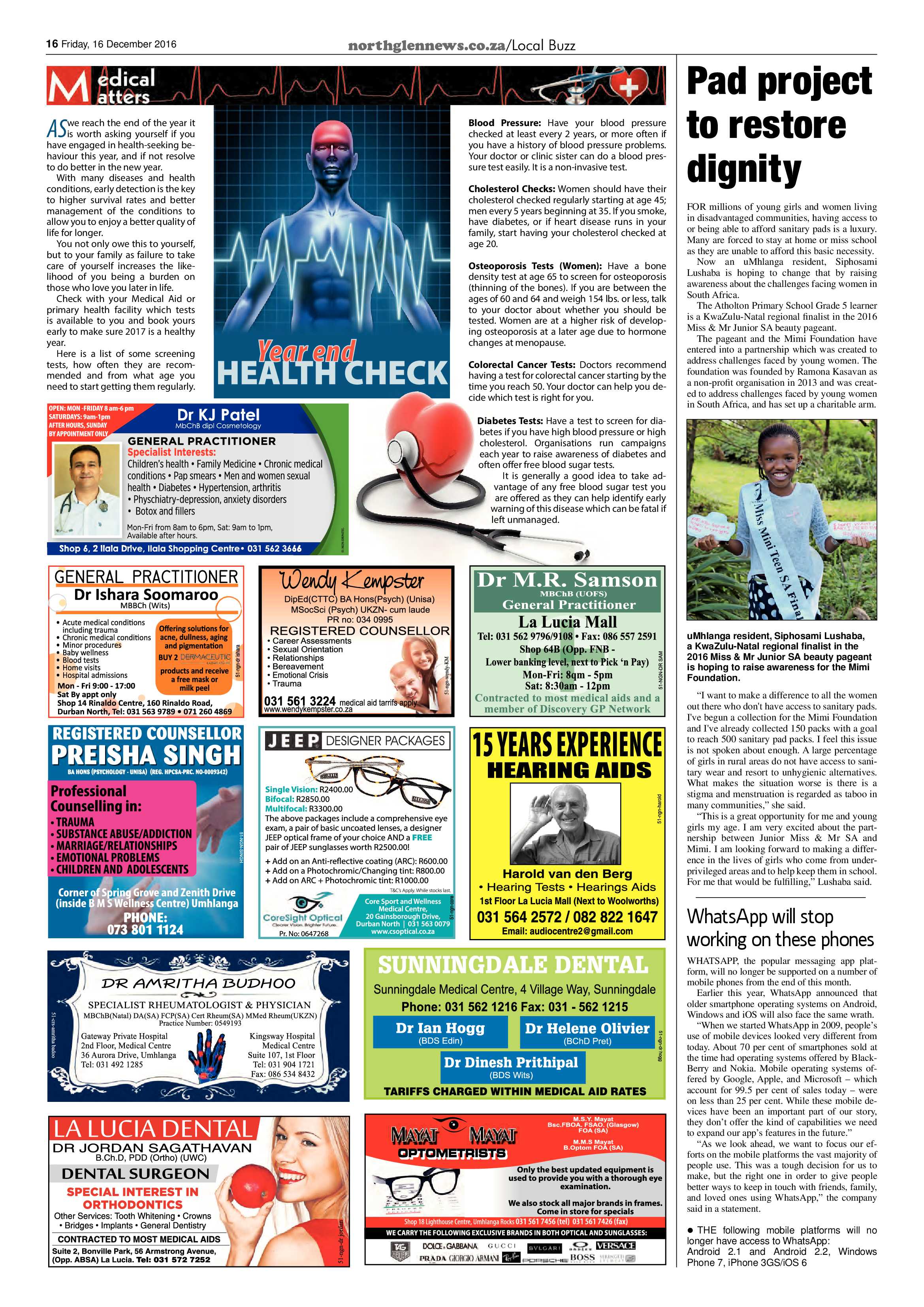 Northglen News 16 December 2016 page 16